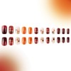24Pcs Fall Press on Nails Medium Square Fake Nails with