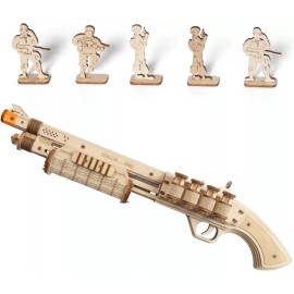 ROKR DIY Puzzle Gun Model Assembly Kits DIY Shotgun 3D Wooden Puzzle Kids Gifts