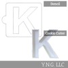 K LETTER ALPHABET STENCIL AND COOKIE CUTTER DECORATING SET MADE