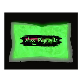 Miss Pigments Glow in The Dark Powder - Glowing Mica Pigment Colorant for Epoxy - Resin - Candle Making - Nail Polish - Non-Toxic (Bright Green, 8 oz)