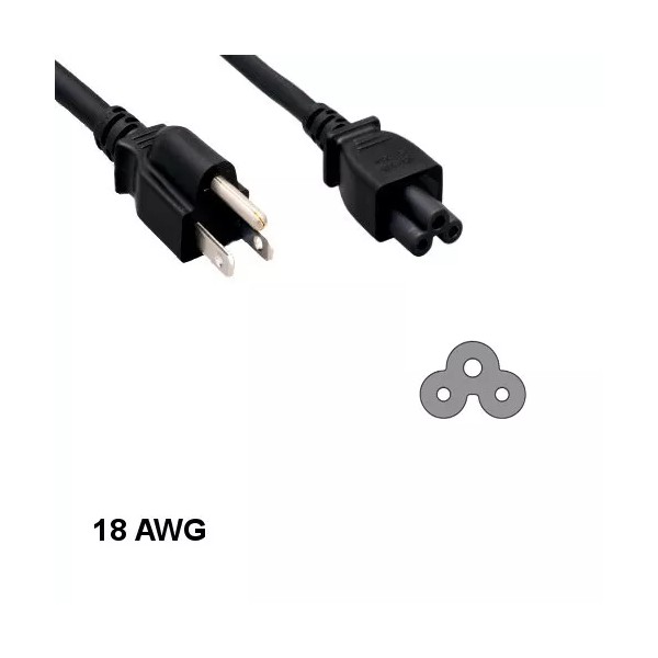 Kentek 6' 3 Prong Notebook AC Power Cord NEMA 5-15P