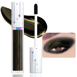 evpct Liquid Shimmery Glitter Eyeshadow Eyeliner, High Pigment Colored Metallic Eyeshadow Stick Eyeliner, Waterproof Long Lasting Sparkle Eye Makeup Set for Women, 17# Clinker