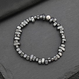 LUOKIFUR Irregular Bracelet Mens Adjustable Beaded Stretch Bracelet Gifts For Dad Friend Boyfriend (elastic bracelet)