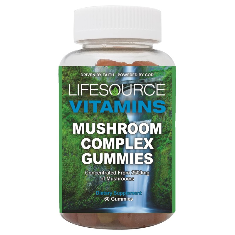 LifeSource Vitamins Mushroom Complex Gummies - 10 Mushroom Blend 10:1