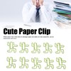 100PCS Cute Paper Clip Figure Shaped Electroplating Process Prevent Slip