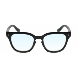 Calabria R860 Blue Light Reading Glasses +0.00 Black Gold Stripes Women Trendy Eyeglass Work Gaming Computer Readers w/Case