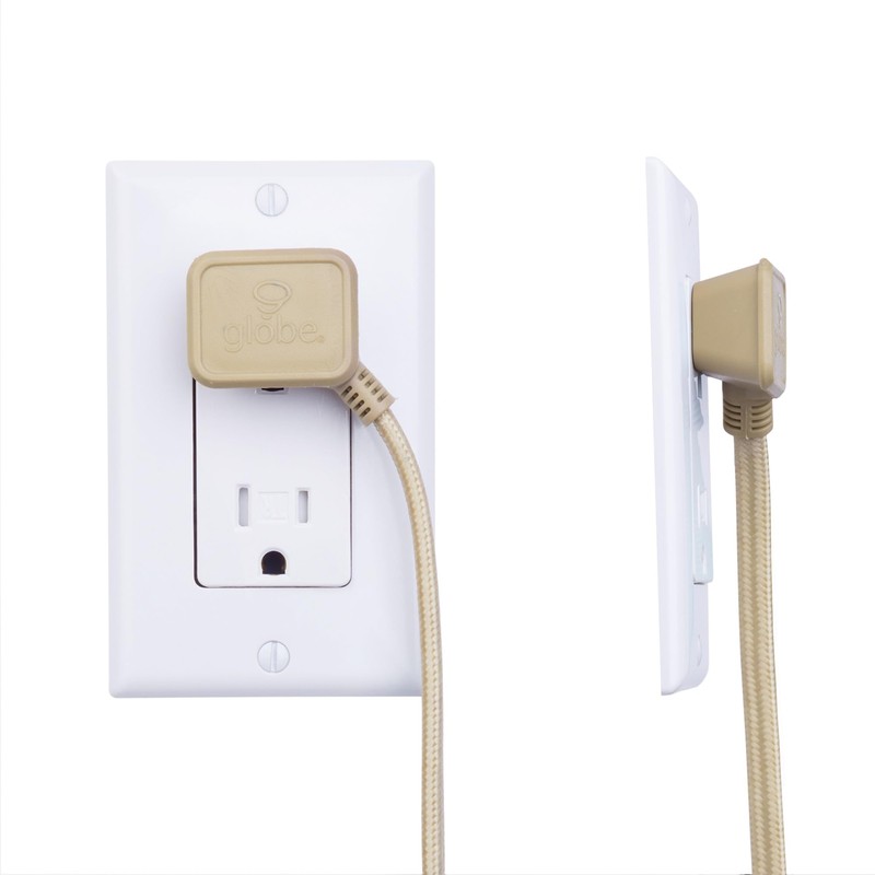 Globe Electric 22816 Designer Series 9ft Fabric Extension Cord, 3