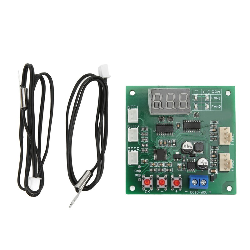 DC10‑60V 2 Channel 4 Wire Fan PWM Temperature Speed Controller