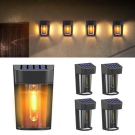 4 Paquetes Luces Solares para Exterior, Sunsign Impermeable Solar Lámpara Luz para Jardín, 3000K Lámpara Solar para Jardín, Patio, Terraza