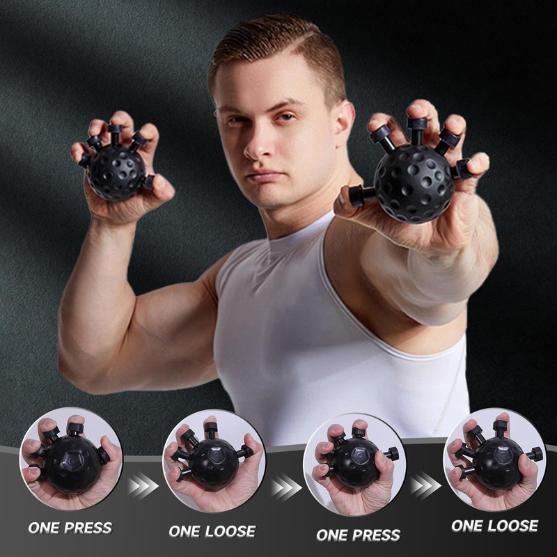 Lets Joy Finger Grip Strengthener, Black Hand Grip Trainer, Hand