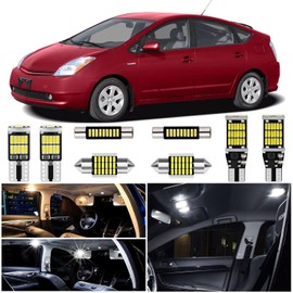 WIYBYDM White LED Interior Lights Kit for Toyota Prius 2004 2005 2006 2007 2008 2009 Super Bright Map Dome Door Vanity Mirror Trunk License Plate Lights Interior LED Light Bulbs + Install Tool