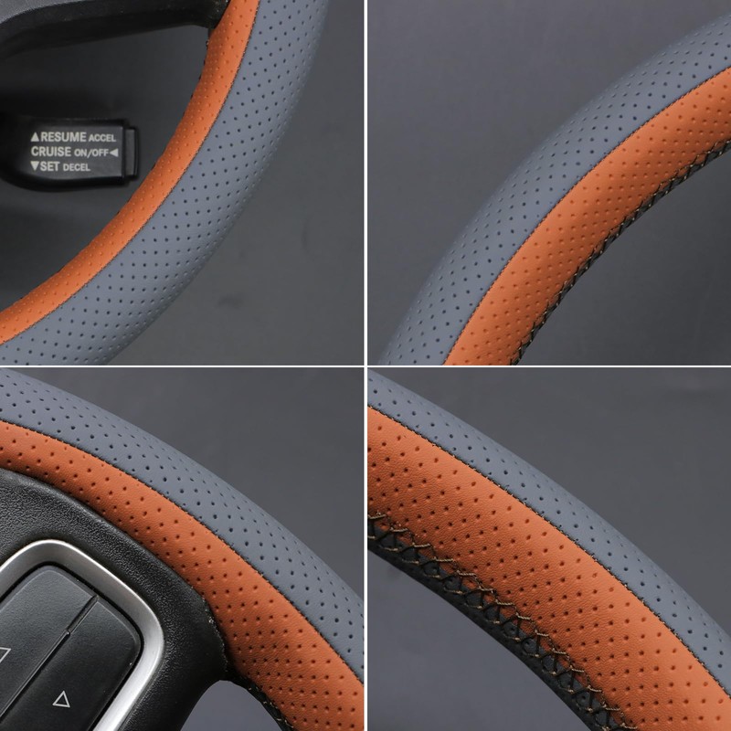 MEWANT Hand Sewn 3D Style Steering Wheel Cover Wrap for