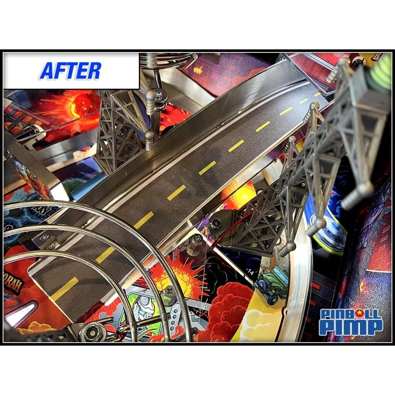 Stern GODZILLA Pinball "ASPHALT ROAD" Custom Ramp Decal Mod -