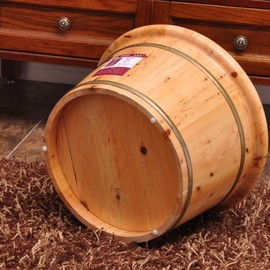 Wooden Barrel Foot Spa, Cedar Wood Foot Tub, Wooden Foot Barrel Spa Massager Bath Bucket, Wooden Foot Basin, Pedicure Basin for Soaking Feet, Foot Bath Bucket, Wooden Foot Tub, Solid with Lid (H Warm