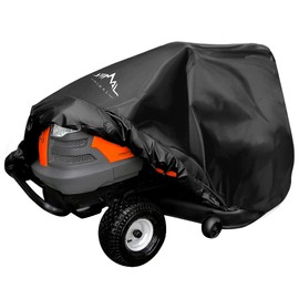 Himal Outdoors Pro Lawn Mower Cover - Heavy Duty 600D Polyester Oxford, Waterproof, UV Resistant, Universal Size Tractor Cover Fits Decks up to 54’’ with Storage Bag, Black
