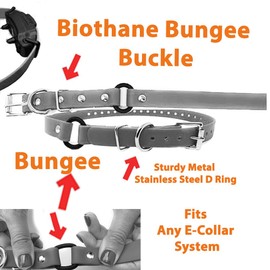 Sparky Pet Co - 3/4" ECollar Replacement Strap - Bungee Loop Dog Collar - Waterproof Biothane - Adjustable - Metal Clasp - for Invisible Fence Systems,Red