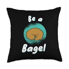 Healthy Round Bread Dog Bagels Throw Pillow, 18x18, Multicolor