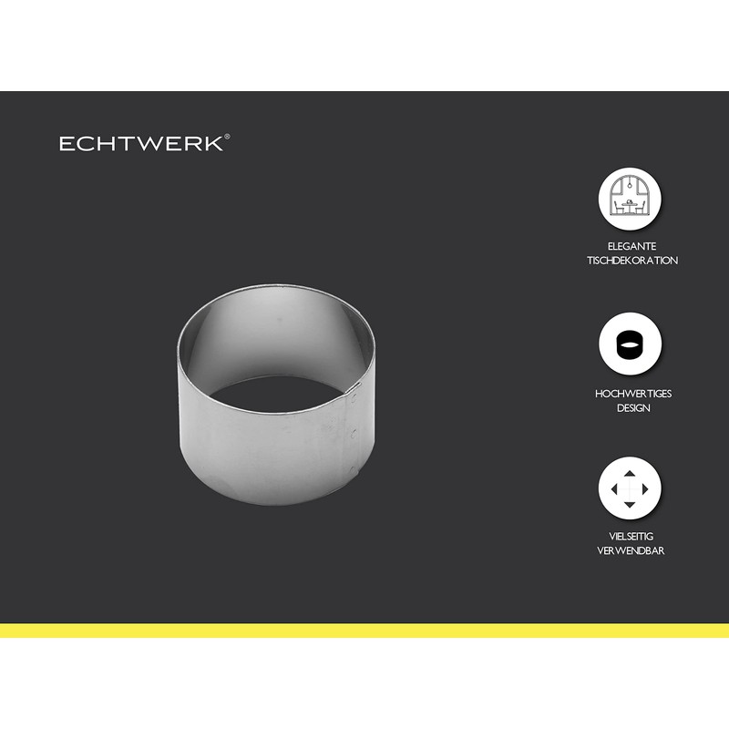 ECHTWERK Napkin Rings Made of Stainless Steel, Set of 4,