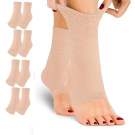 TZYSOKC Ankle Brace Compression Sleeves Open Toe Compresion Socks for Women Men,Plantar Fasciitis Socks with Arch Support Nude S/M