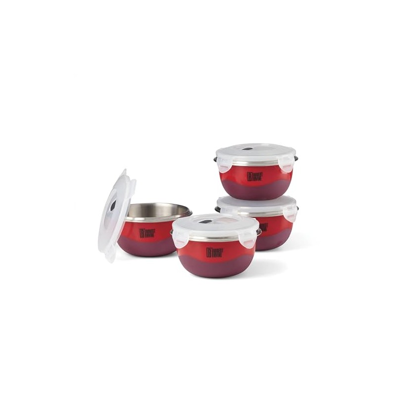 Cambridge ERIMWP4MTRI1R Robert Irvine Prep Bowls, Set of 4, Red
