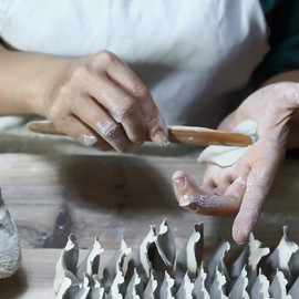 Insiswiner Handcrafted Ceramic Flowers Sculpture Home Hanging 3D Wall Art Decor Decoration (Orange Rose 4.92")