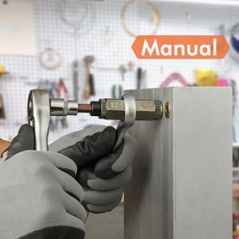 Multi-Grip Rivet Nut Installation Tool Set Pre-Bulbed Shank Flat Head Threaded Insert Nut Plus Nuts Assortment Kit Cross Rivnut for Construction Industrial (1/4-20(Plus Nut Tool-6pcs))