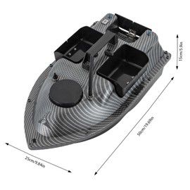MIOUYTRT RC Bait Boat, 600m/1968ft Long-Distance Control Surf Fishing Bait Boat 4.4LBS Loading Capacity with Dual 5200mAh Battery and LCD for Lake/Ocean Angling, Auto Navigation (Gray)
