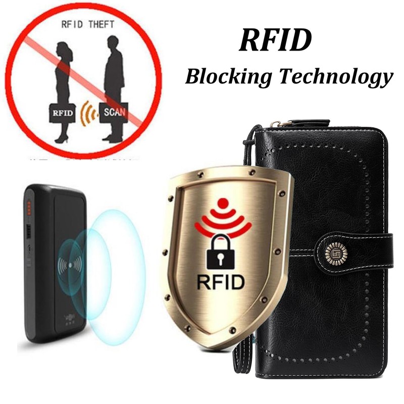 VONCOSS Women Zip Around Wallet Large Capacity Long Purse Credit