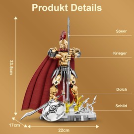 Astrevo Spartan Warrior Building Blocks Building Toy, 878 Pieces Vintage Knight Building Toy Set for Children 8+ Years Old Gifts for Boys Age 8 9 10 11 12 13