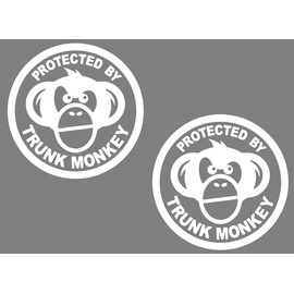 2 Pack - Protected by Trunk Monkey - No Tresspassing - Funny Decal5.5 Width by 5.5" Height HGC3324.07 White