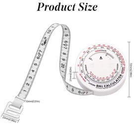 Haosie Tape Measure Body, BMI Body Tape Measure, 150 cm Retractable Body Fat Measuring Tool for Waist Circumference Body Mass Index Measurement with Bmi Calculator