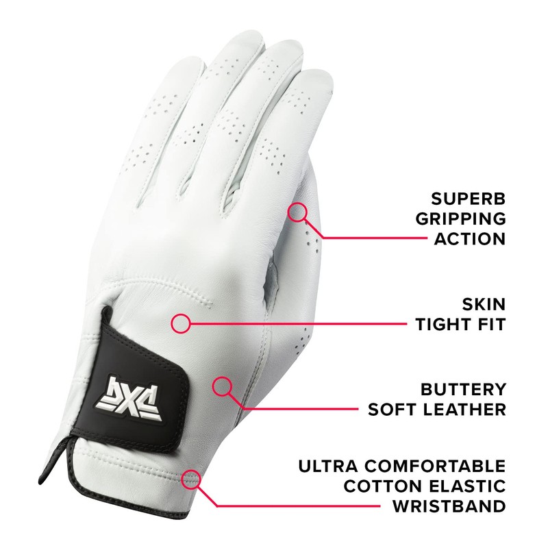 PXG Men's RH Players Glove G4-652021019RHSC-WHT Golf Glove, Right Hand,