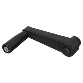 sourcing map 12x126mm (Dia x L) Revolving Handwheel Machine Handle, Universal Lathe Crank Grip Replacement for Industry Lathe Milling Grinding Machine, Black (Square Hole)