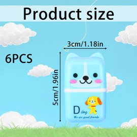 Tabanzhe Pencil Eraser-6PCS Cute Cartoon Rubber Eraser Animal Themed Roller Colorful Rectangle Roller Eraser for Kids School Office ffice Supply Stationery Party Favors