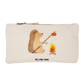 Mr. & Mrs. Panda S Makeup Bag Hedgehog Grill, White, Hand drawn