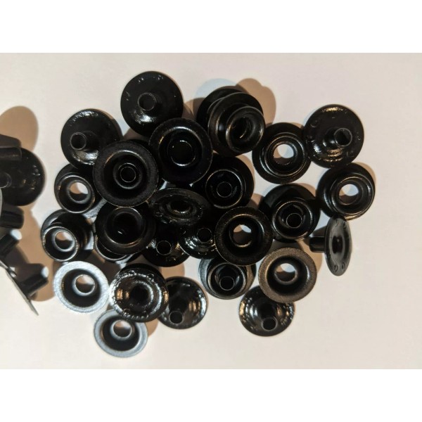 dot 20 Piece Snaps . BLACK - Posts and Studs