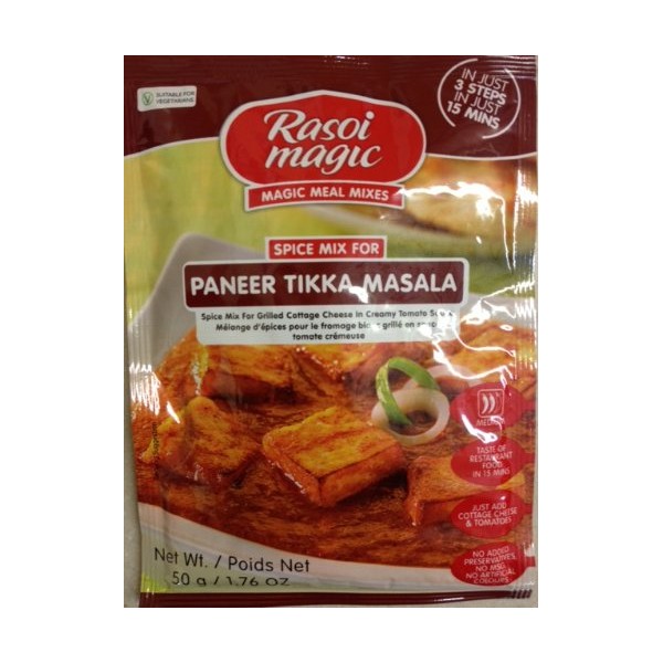 Rasoi Magic Paneer Tikka Masala - Spice Mix for Grilled Cheese in Creamy Tomato Sauce, 50 Grams, 1.76oz. (Pack of 2)