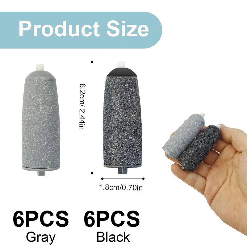 12PCS Flawless Pedi Replacement Heads, Extra Coarse Foot File Rollers