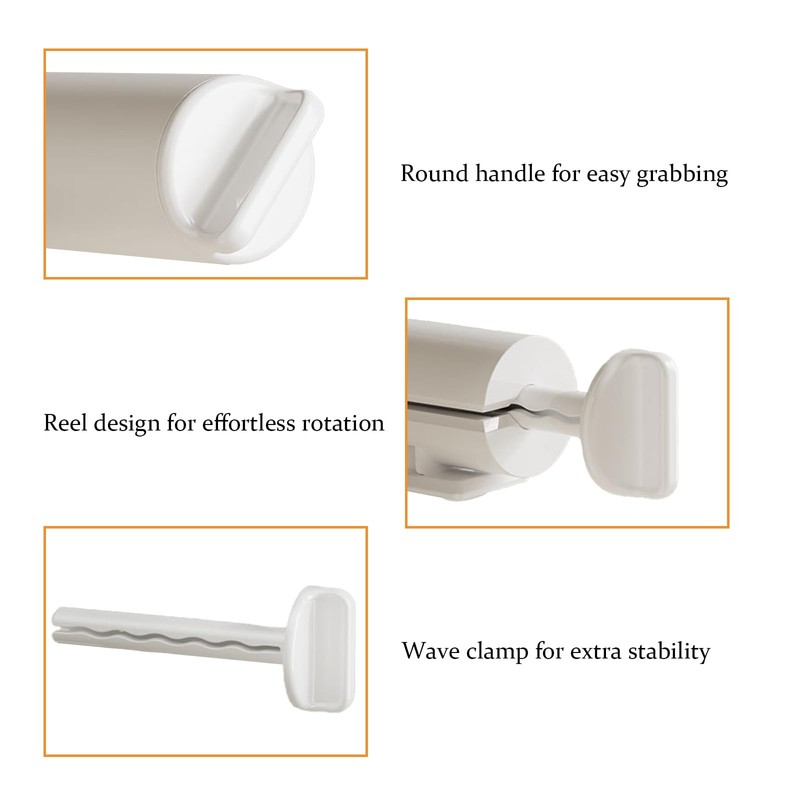 MOROBOR Toothpaste Squeezer Roller Dispenser, 2pcs Plastic Tube Squeezer Roller