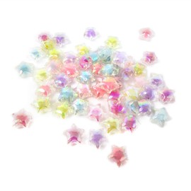 Honbay 100G(54pcs) Shiny Acrylic Candy Color Star Shaped Beads for Jewelry Making or DIY Crafts