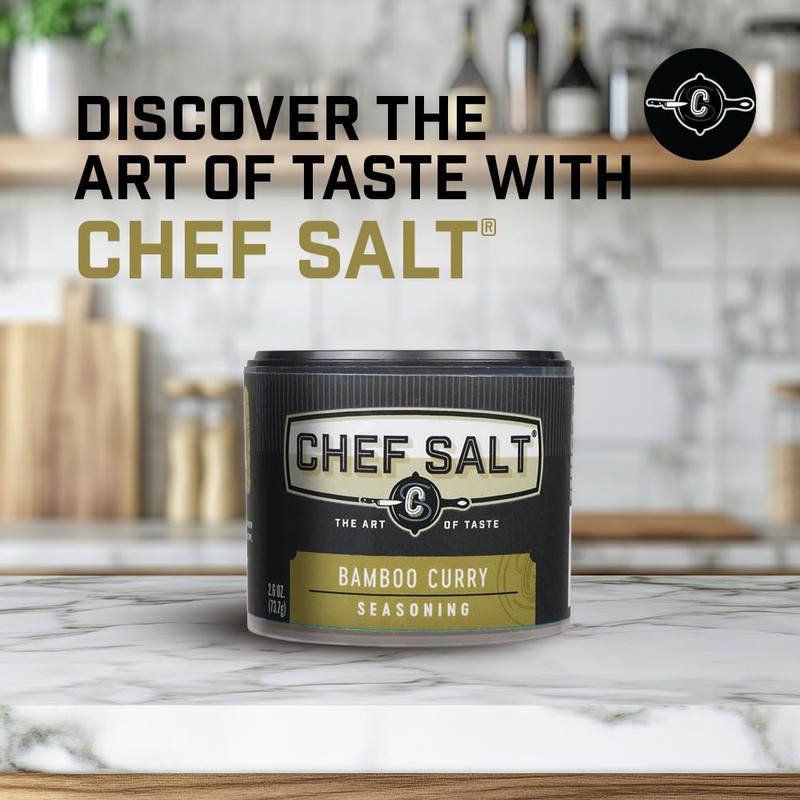 CHEF SALT Bamboo Curry Seasoned Salt, 2.6 oz Salt Shaker
