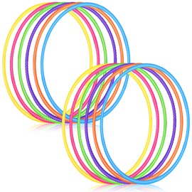 Sratte 6 Pcs Exercise Hoop Detachable Adjustable Plastic Hoops Snap Together Toy Hoop Color Playground Toys for Girls and Boys Sports, Exercise, Playing, Party Games, Christmas Wreath, Dog Training