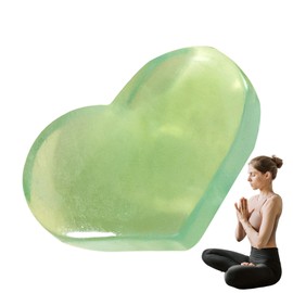 Fluorite Palm Stone | Raw Fluorite Crystal Stone - Reiki Gemstones, Natural Amethyst, Green Color, Carved Rock, Negative Energy Removal