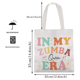 MAOFAED Zumba Gift In My Zumba Queen Era Tote Bag For Girls Women Zumba Lover Gift Zumba Teacher Gift (zumba queen era)