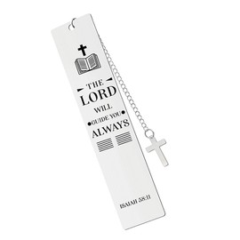 Luckious Brand Inspirational Bookmarks - Christian Religious Bible Verse Bookmarks, Perfect Gifts for Men, Godson, Goddaughter, Graduation, Christmas, and Birthday, silver