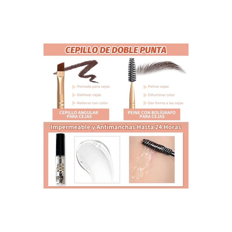 ULTRAMO Kit Pomada Para Cejas, 3 en 1 Juego de