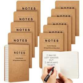 10 Pcs Left Handed Notebook 5.5 x 3.5 Inches Kraft Left Handed College Ruled Notebook Lefty Notebooks Pocket Journal for Home School Office Library Teachers Students Workers Study Work Gifts Favors