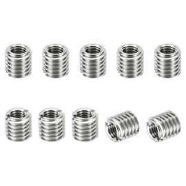 PATIKIL Thread Adapters Sleeve Reducing Nut, 10 Pcs M8*1.25 Male to M5*0.8 Female Repairing Insert Nut Screw Reducer Conversion Stainless Steel Fastener 8mm