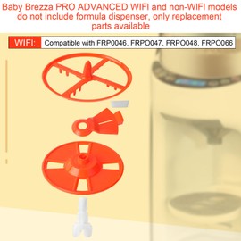 5 Pcs Replacement Parts Compatible with Baby Brezza Formula Pro Advanced and WiFi Model FRP0046 FRP0047 FRP0048 FRP0066, Includes Stirring Wheel Locking Cover Measuring Wheel Axle & Scraper