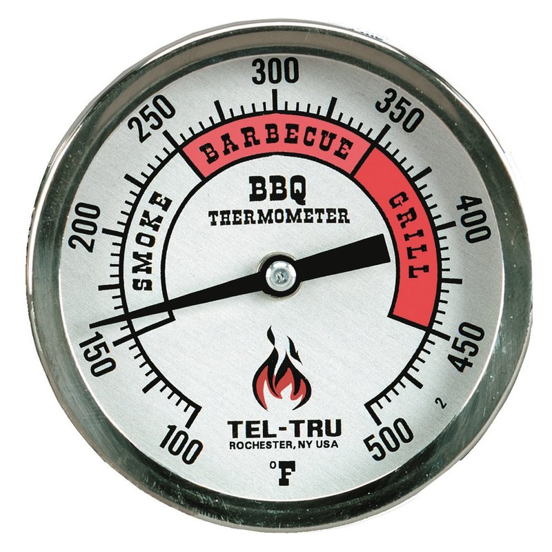 Tel-Tru BQ300 Barbecue Thermometer, 3 inch Aluminum Zoned dial, 4